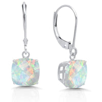18K White Gold Princess Cut Gemstone Earrings - Multiple Options Available