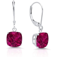 18K White Gold Princess Cut Gemstone Earrings - Multiple Options Available