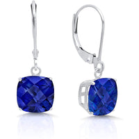 18K White Gold Princess Cut Gemstone Earrings - Multiple Options Available
