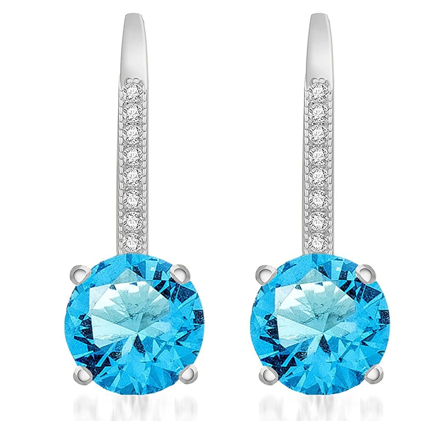 Gemstone Crystal Pave Lining Earrings