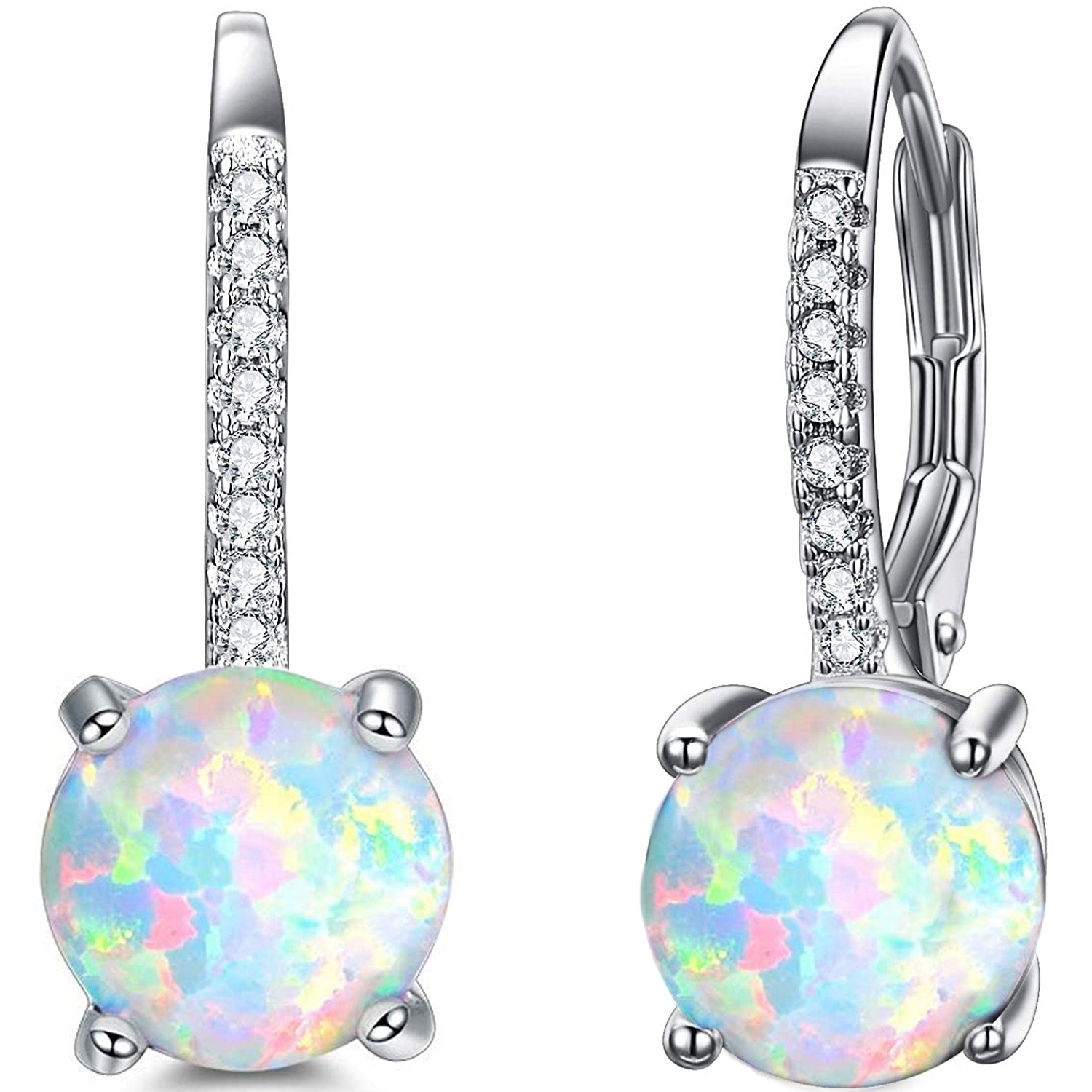 Gemstone Crystal Pave Lining Earrings