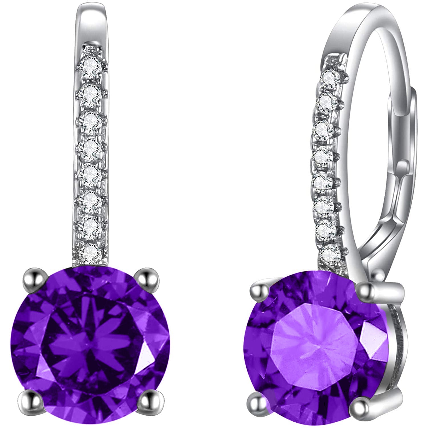 Gemstone Crystal Pave Lining Earrings