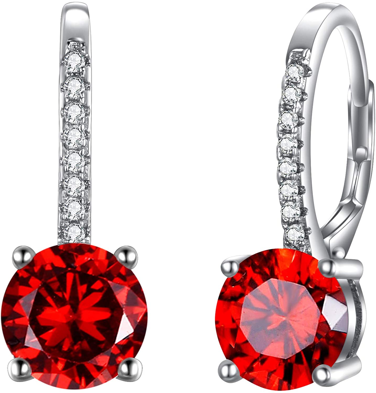 Gemstone Crystal Pave Lining Earrings