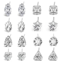 8- Pack Stud Earrings in Gold Plating - 3 Colors