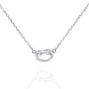 Trendy Twist Necklace 18" - 18K White Gold Plated