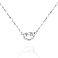 Trendy Twist Necklace 18" - 18K White Gold Plated