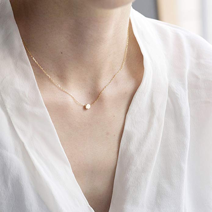 Simple Button Pendant Chic Necklace