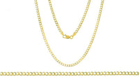 Unisex Solid Italian Curb Chain in 18K Gold Plating