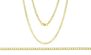 Unisex Solid Italian Curb Chain in 18K Gold Plating