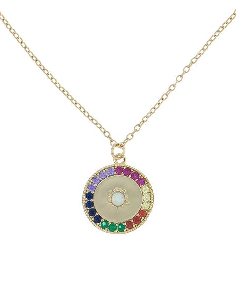 Rainbow Swarovski Elements Pendant Necklaces in 18K Gold (Multiple Options)