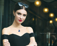 Bermuda Blue Swarovski Elements Stars in the Sky Pendant Necklace in 18K White Gold