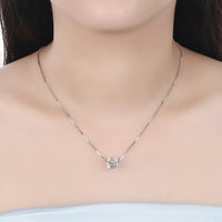 Aurora Borealis Swarovski Elements Cubed Necklace in 18K White Gold