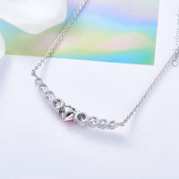 Red Heart Shaped Swarovski Elements Orchid Pave Necklace in 18K White Gold