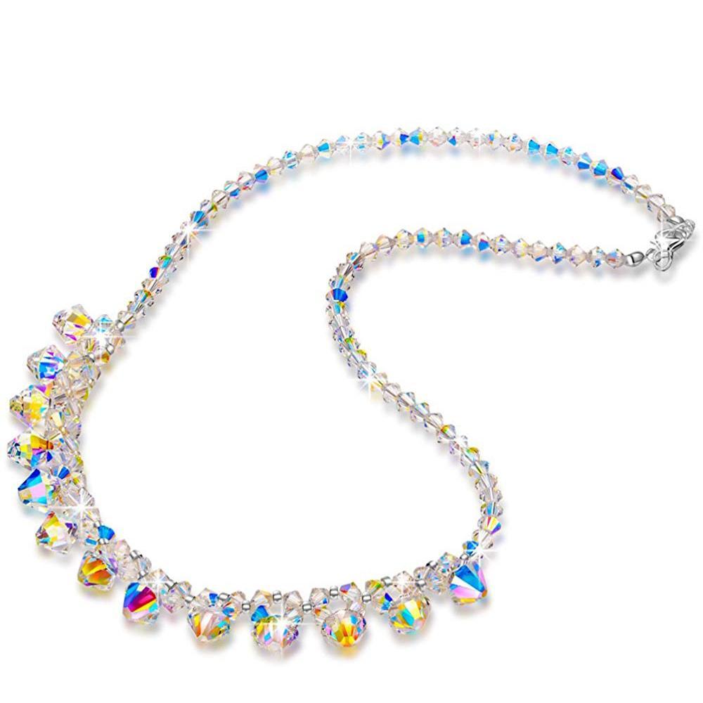 Aurora Borealis Chandelier Drop Statement Necklace