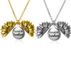 3 Options - Open Sunflower "You are my Sunshine" Pendant Necklace