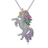 Unicorn Rainbow Pave Pendant Necklace - 2 Options