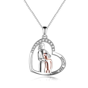 White Crystal Heart Shaped Pendant Necklace