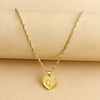 Sleek Gold Medallion Heart Shaped Link Pendant Necklace - All Letters Available