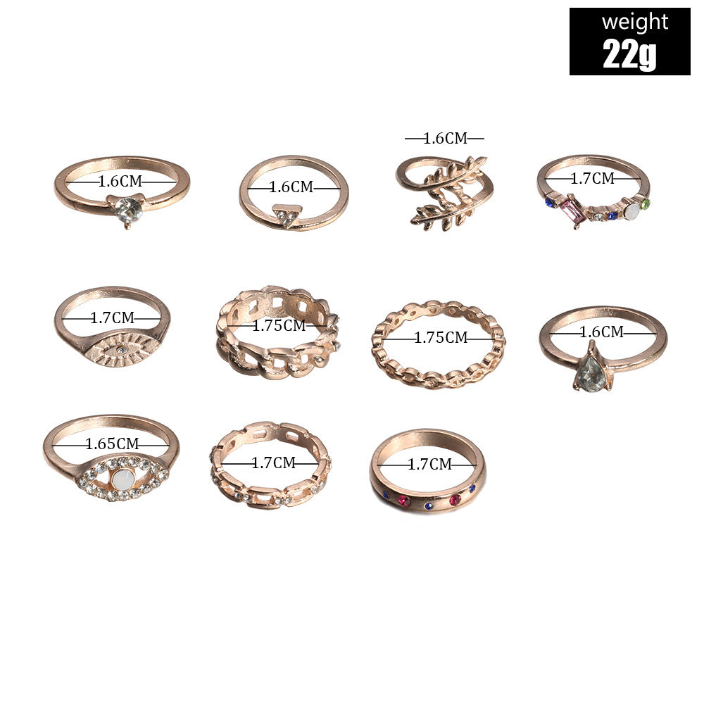 11- Piece Rose Gold Ring Set