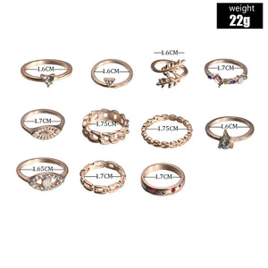 11- Piece Rose Gold Ring Set