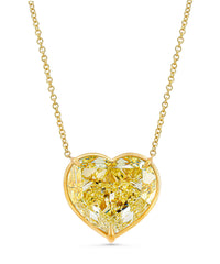 Heart Shape Yellow Diamond Pendant