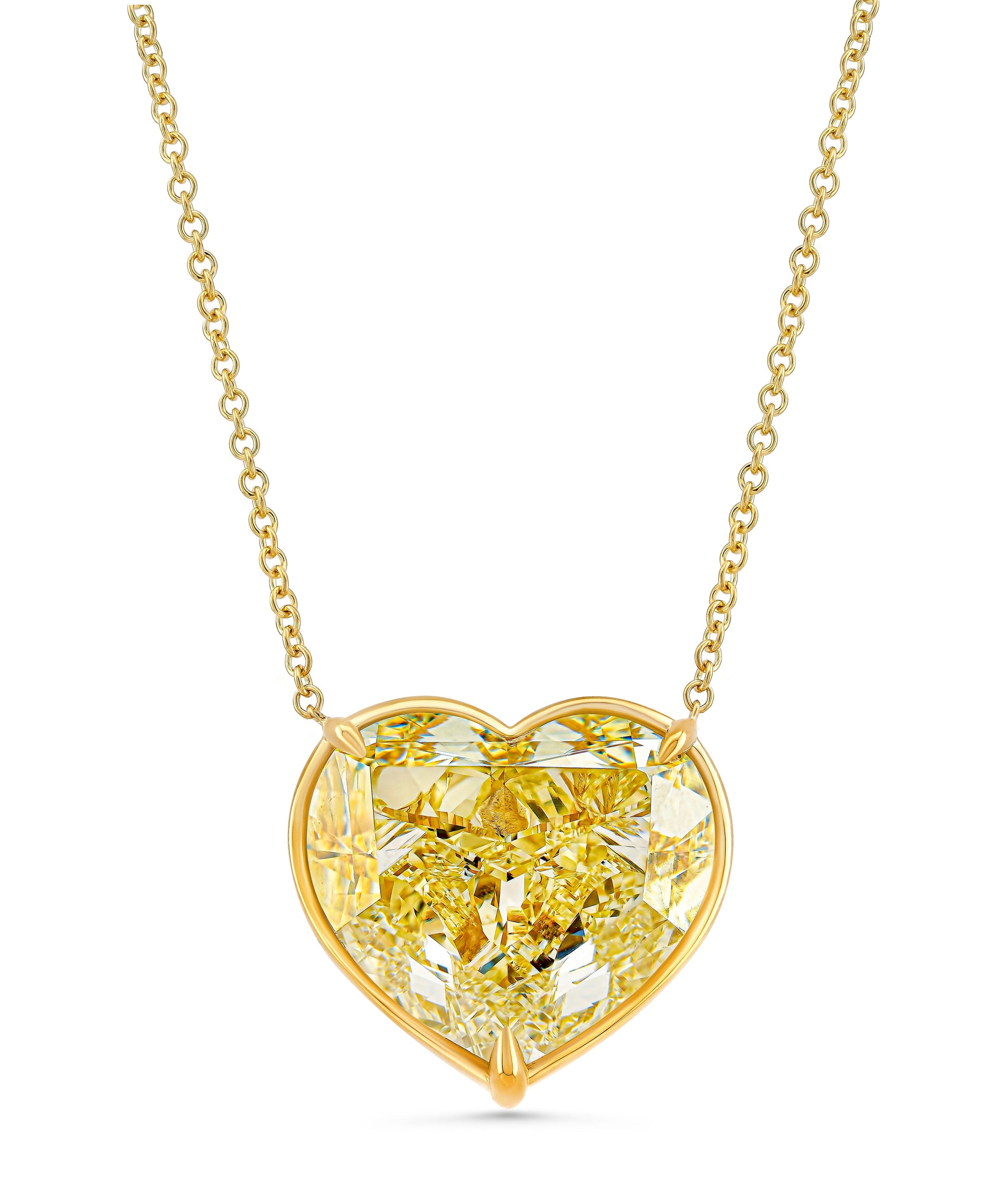 Heart Shape Yellow Diamond Pendant