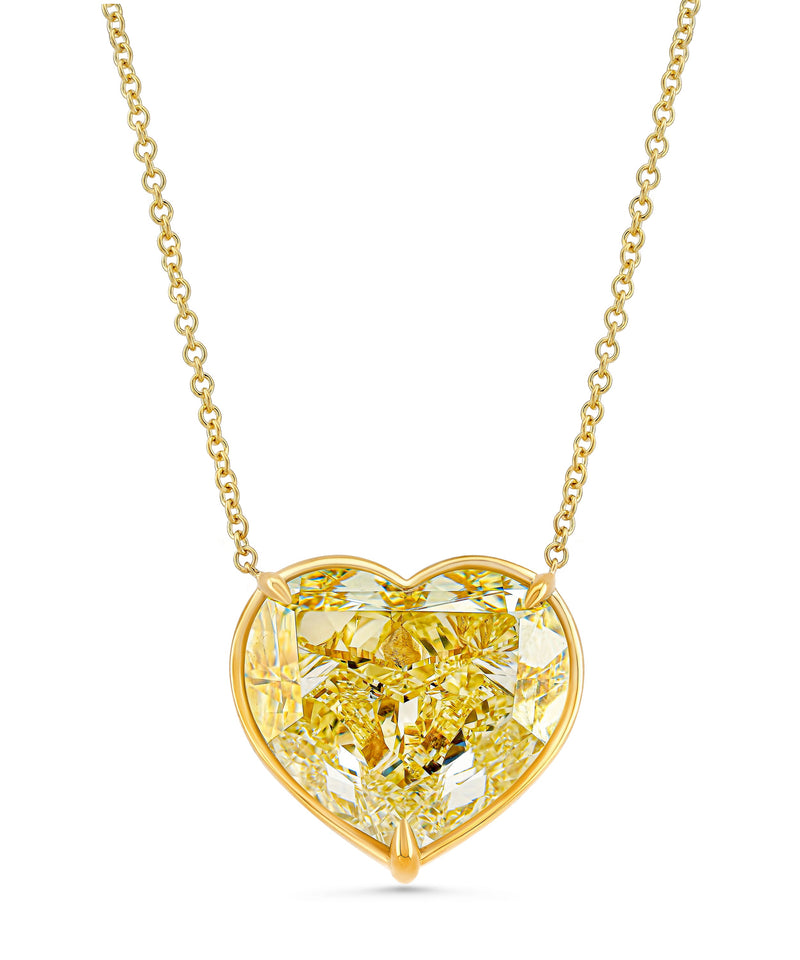 Heart Shape Yellow Diamond Pendant