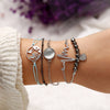 5-Piece Heart & Pendant Bracelet Set