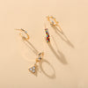 4-Pack Rainbow Crystal Pave Hoop Earrings in Gold Plating