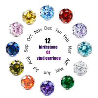 12-Pack Birthstone Earrings Set in Gold Plating