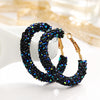 Blue Crystal Stardust Pave Hoop Earrings