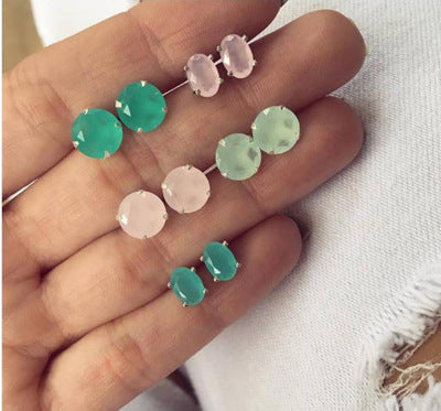 5-Pack Simulated Opal Earrings Set in Gold Plating