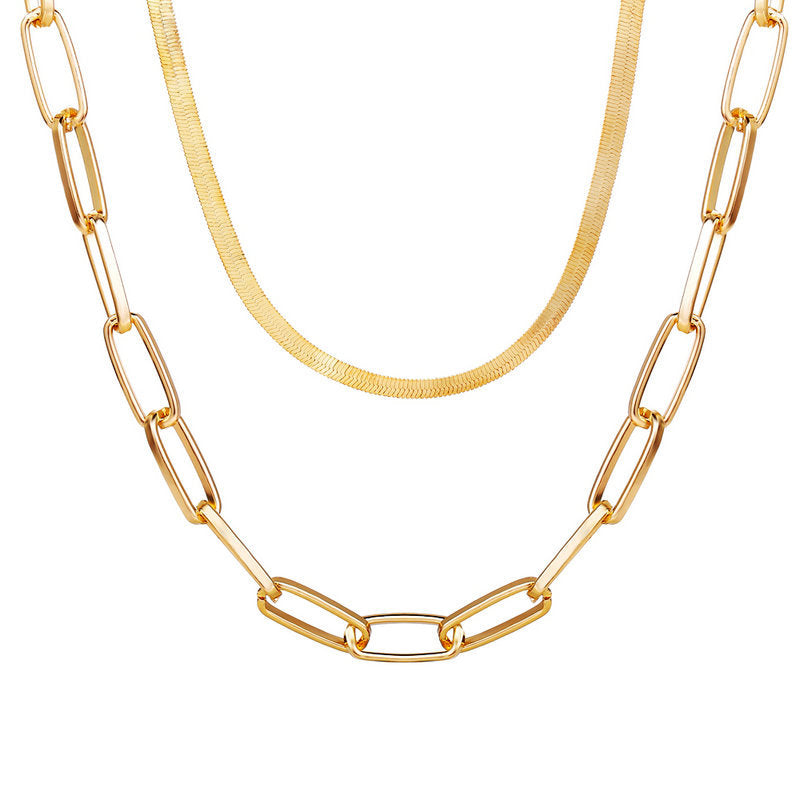 Gold Plating 2-Pack Chain Mariner Necklaces