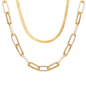 Gold Plating 2-Pack Chain Mariner Necklaces