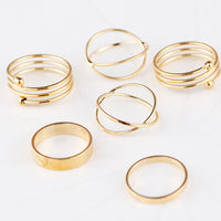 6-Pack Gold Abstract Matrix Ring Set