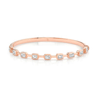 Hinged Bangle with Bezel-Set Emerald Cut Diamonds