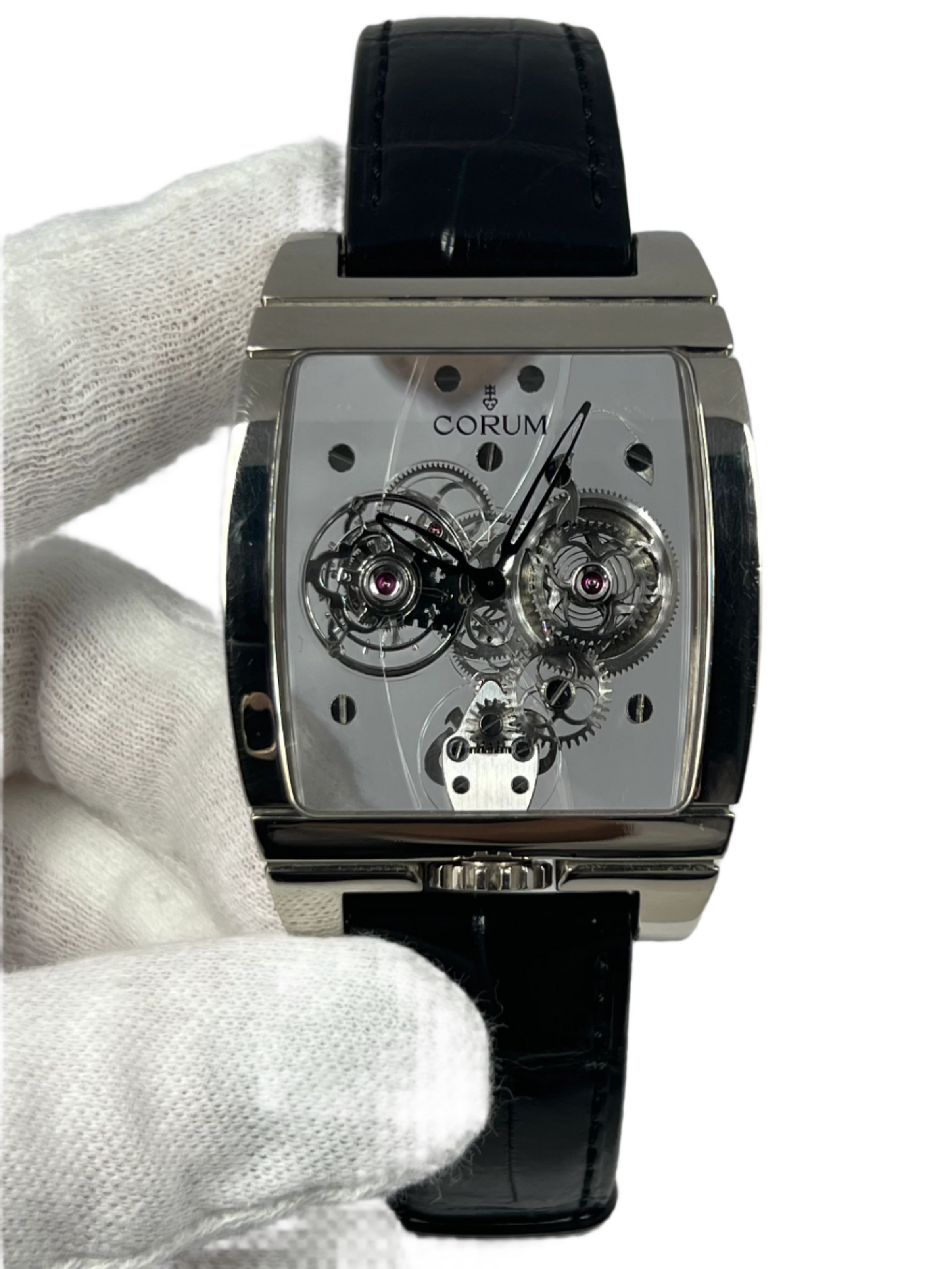 Corum Panoramique Tourbillon 18K White Gold Men's Watch