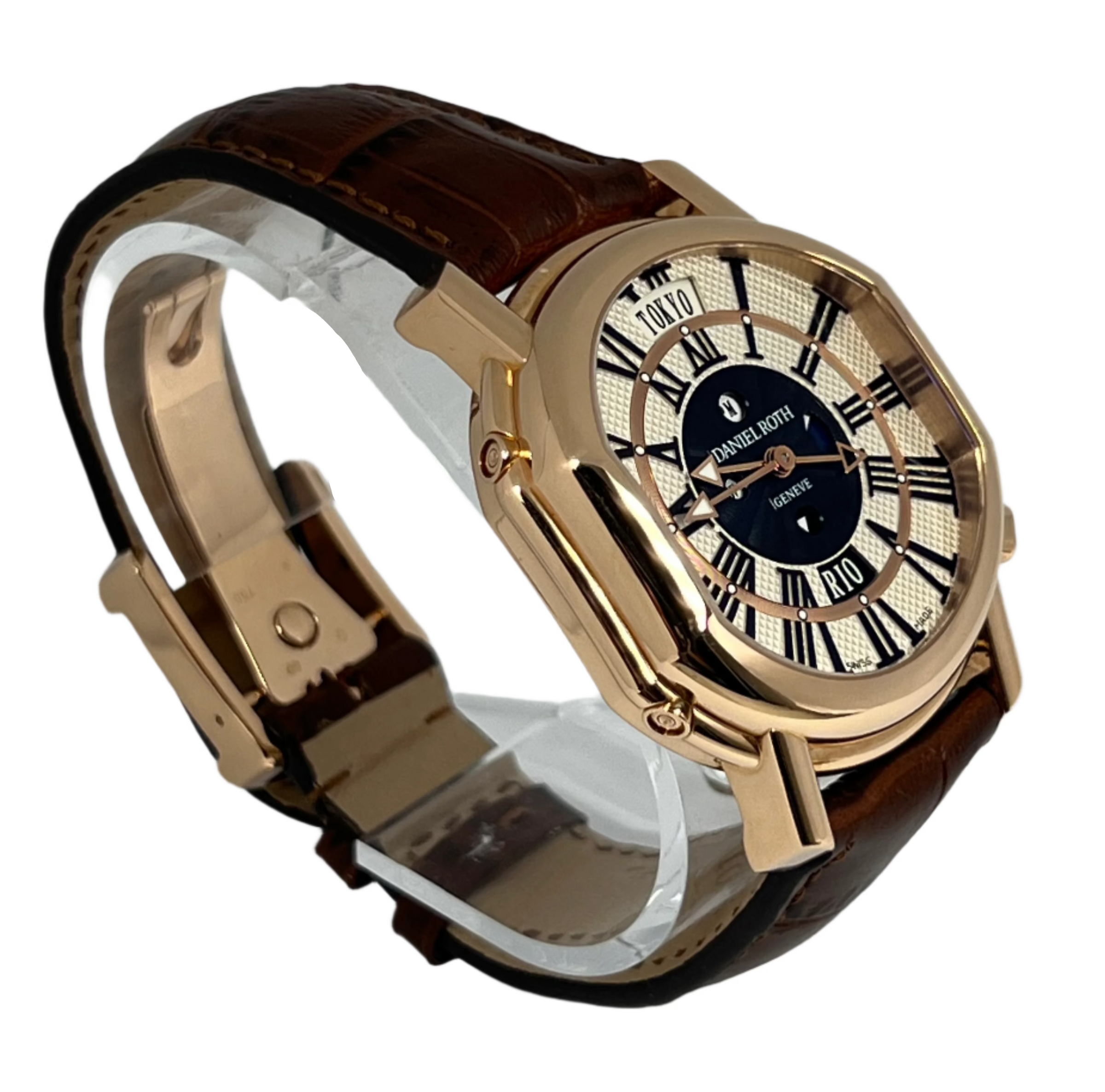 Daniel Roth Academie Metropolitan Dual Time 18K Rose Gold Men`s Watch