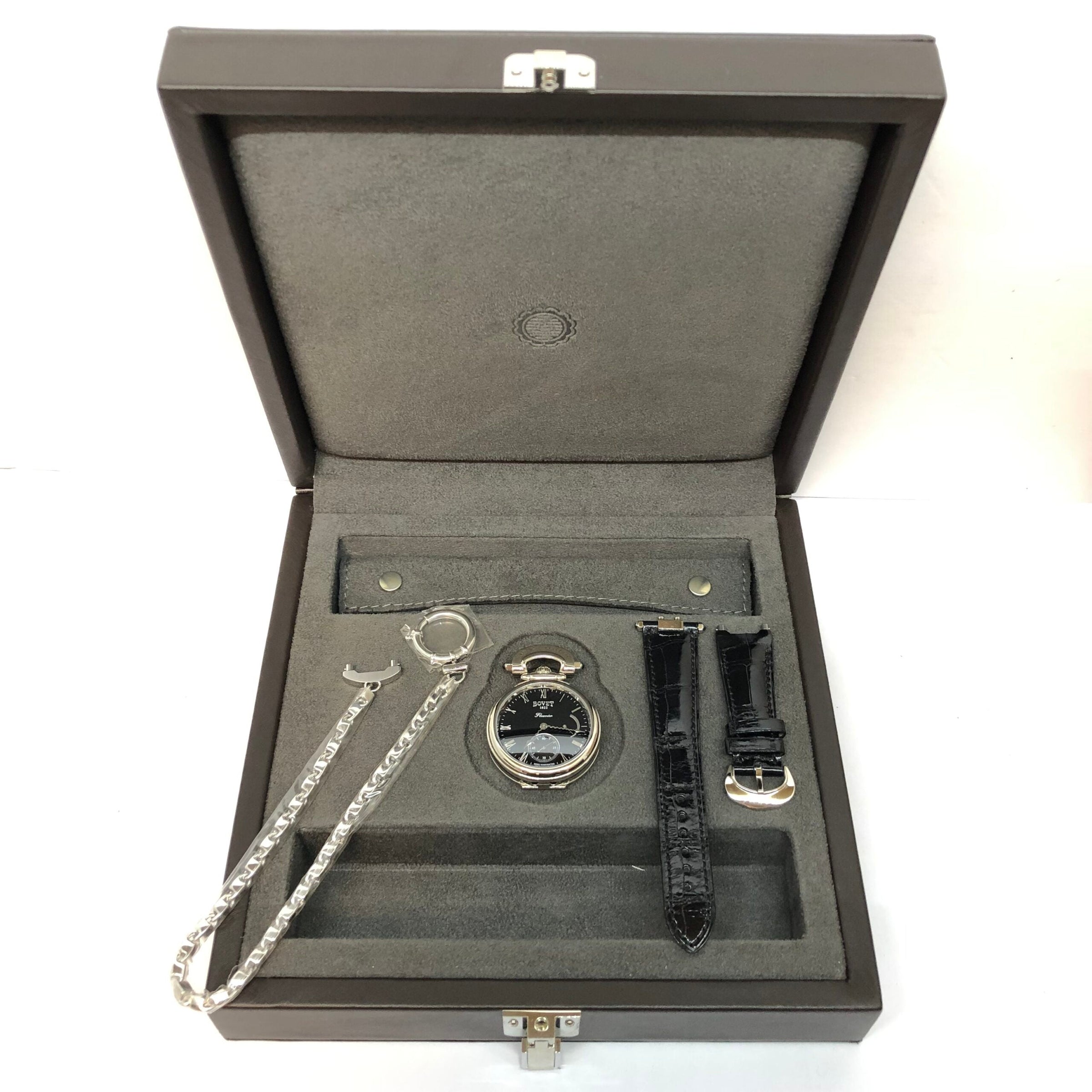 Bovet Fleurier White Gold Leather Unisex Watch