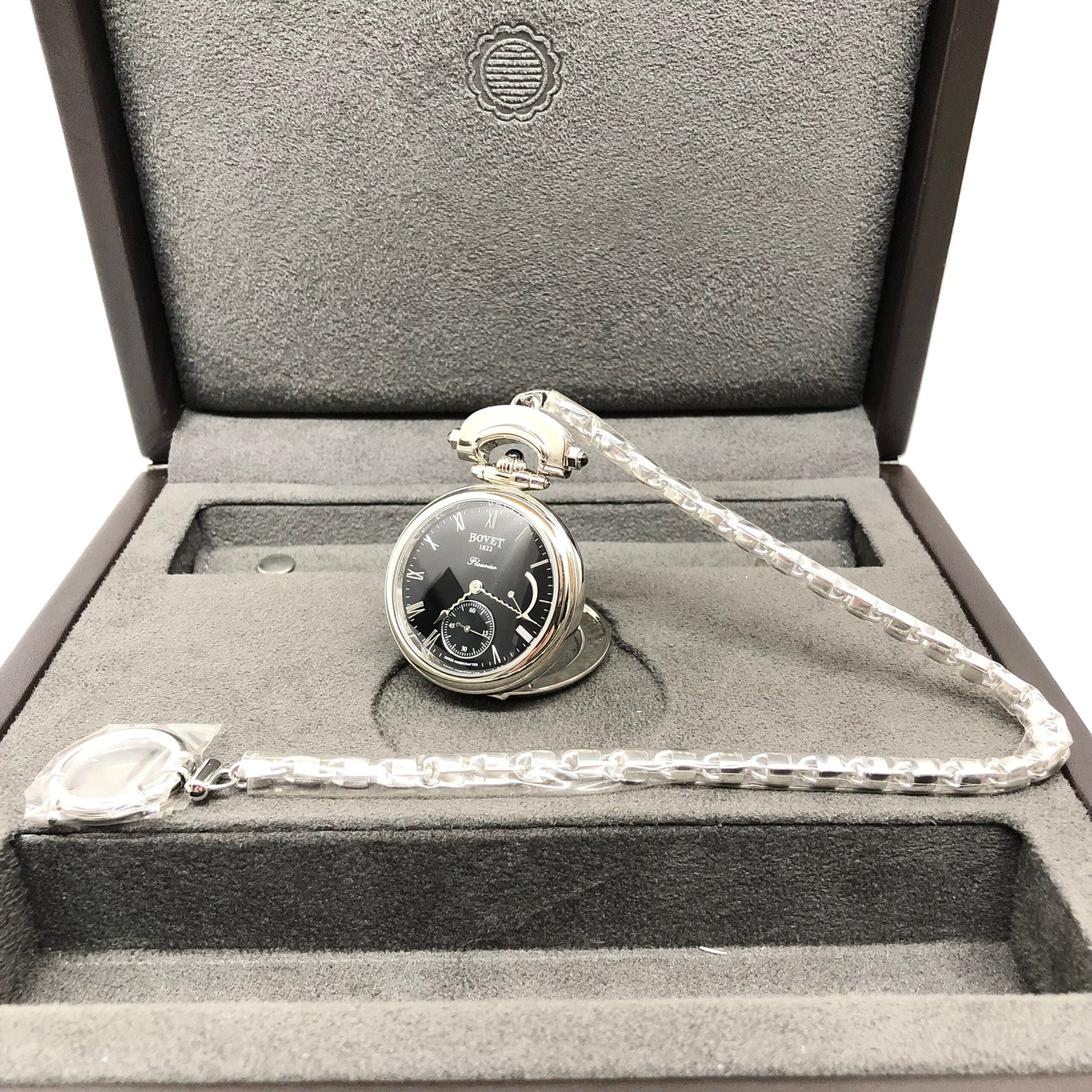 Bovet Fleurier White Gold Leather Unisex Watch