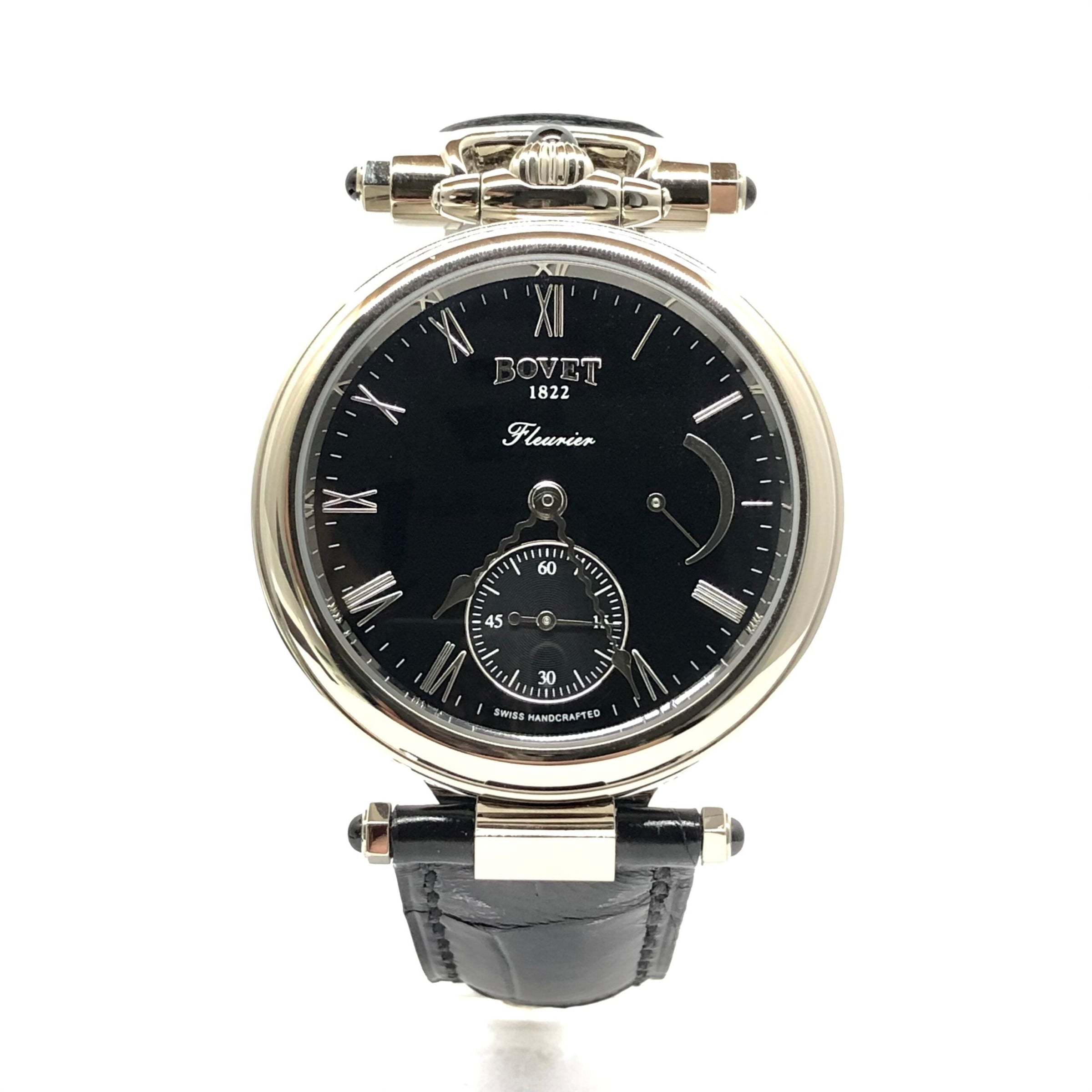 Bovet Fleurier White Gold Leather Unisex Watch