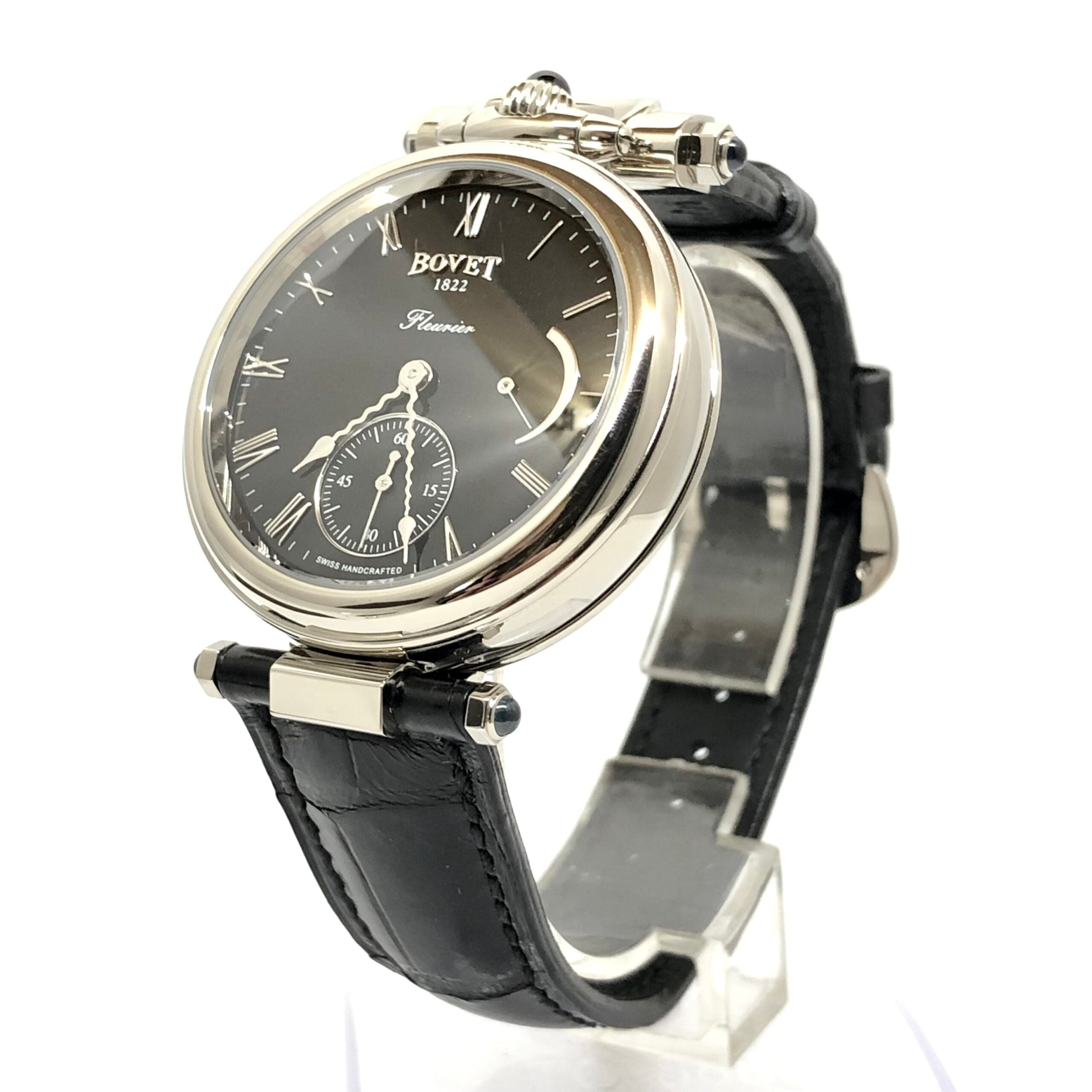 Bovet Fleurier White Gold Leather Unisex Watch