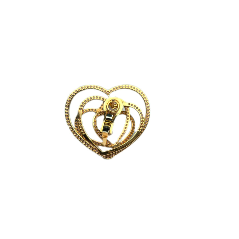 Chopard Cuorissimo Rose Gold Pink Sapphire Heart Ladies Earclips