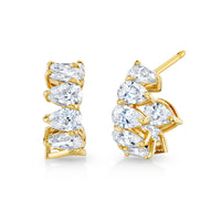 Pear Diamond Huggie Earrings