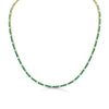 Round Green Emeralds and Diamonds Necklace