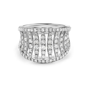 18k White Gold Birdcage Diamond Ring