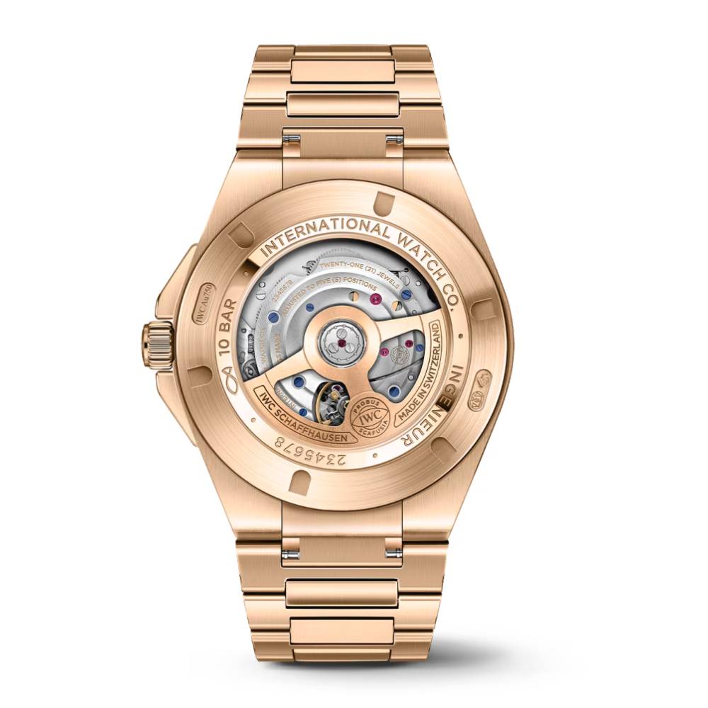 2025 Model IWC Ingenieur Automatic 40mm - Ref: IW328702 Black Dial in 18K Rose Gold Case