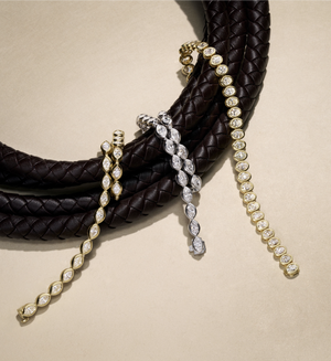 Oval Diamond Bezel Set Straight Line Bracelet