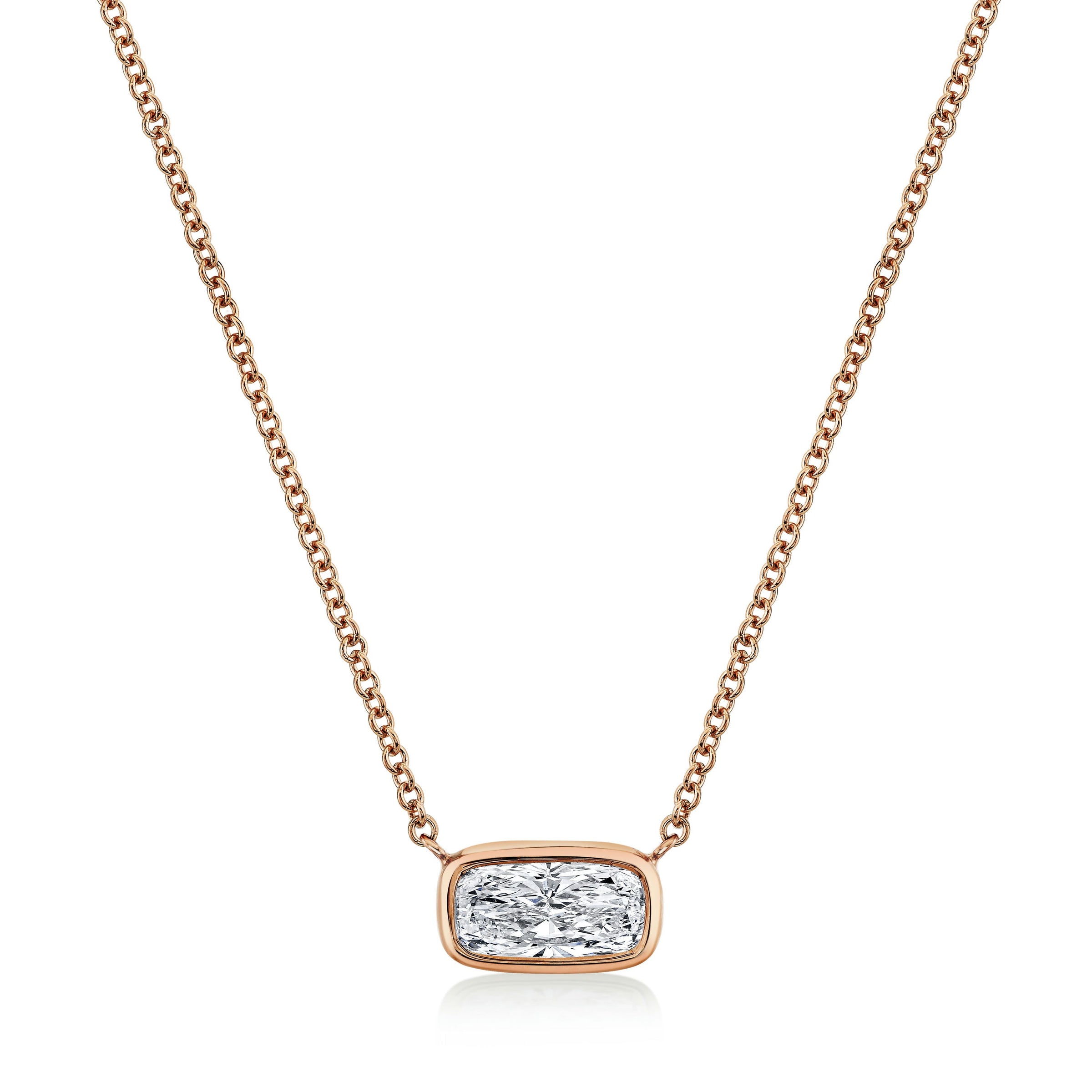 Cushion Cut Diamond Bezel Pendant
