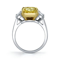 Fancy Intense Yellow Radiant Cut Diamond Ring